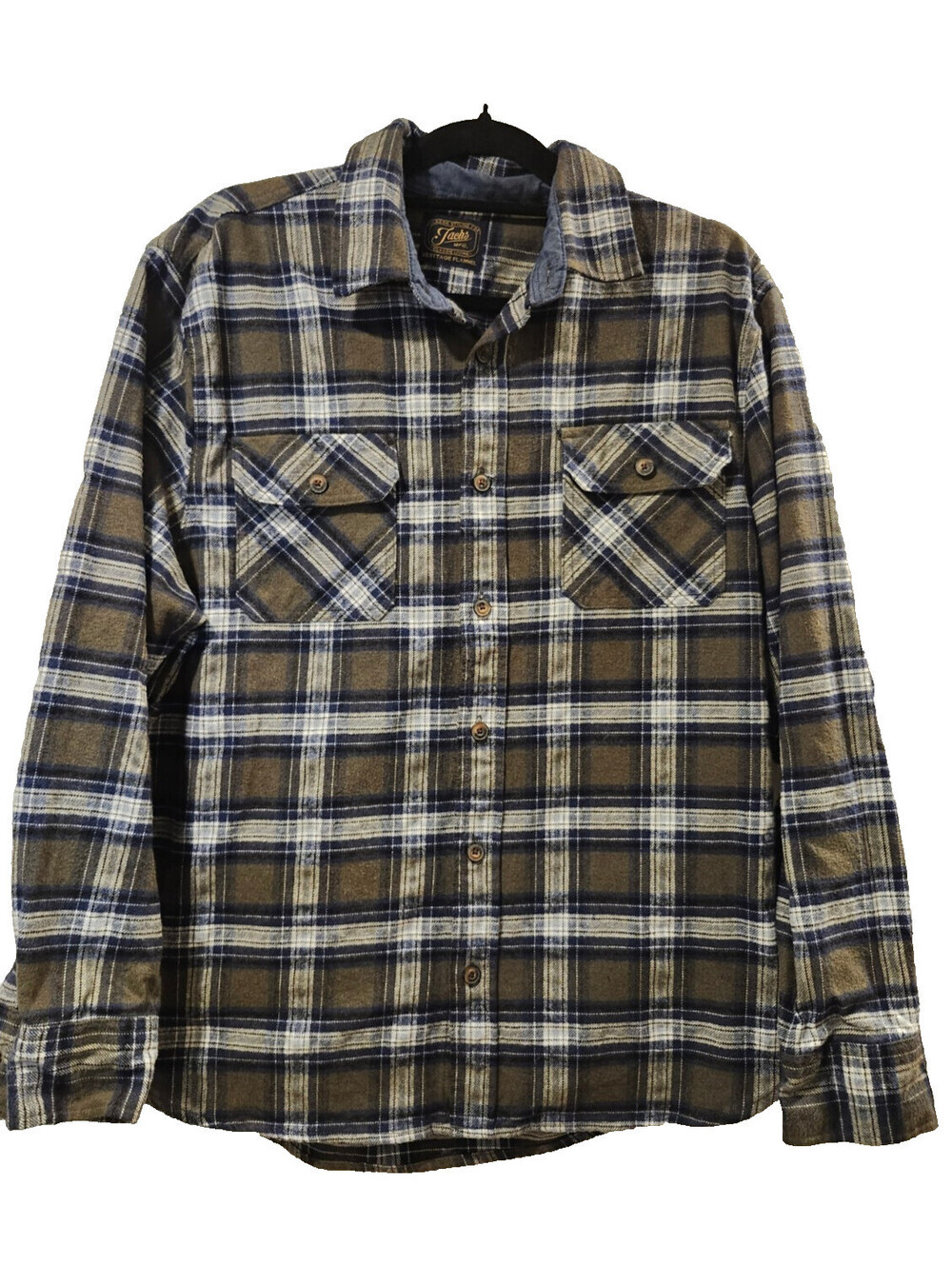 Jachs MFG. Heritage Heavy Duty Flannel Shirt Jacket Men's XL Navy / Olive  Plaid